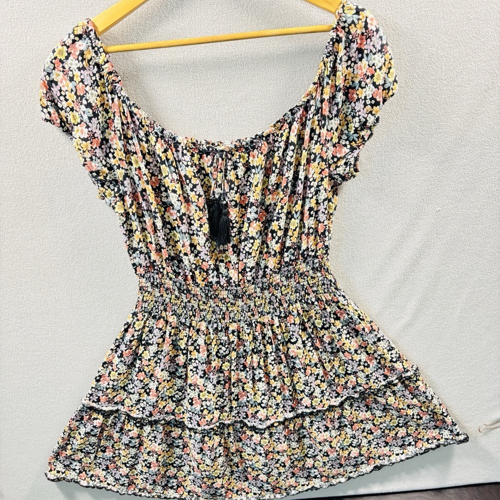 J For Justice Floral Short Dress Women's Size 2X Fit N Flare Boho Tassels